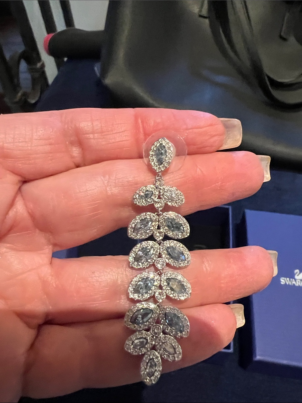 Swarovski crystal earrings for pierced ears. - Picture 3 of 5